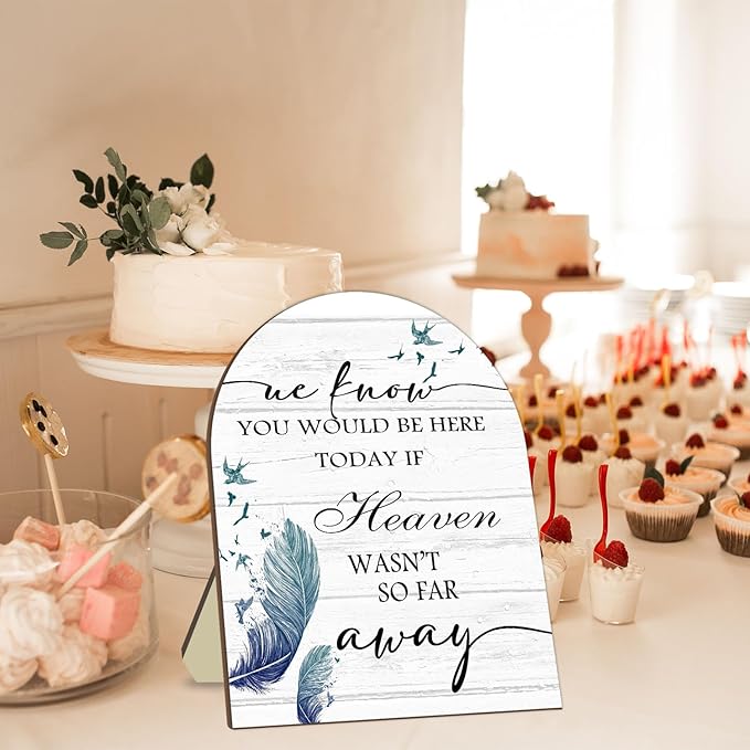 Memorial Table Sign for Wedding, We Know You Would Be Here Today Wooden Sign - Image 3