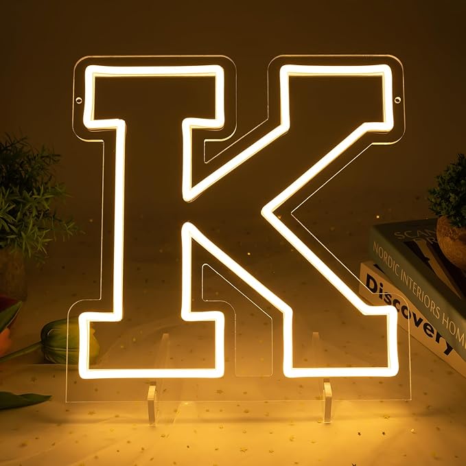 Light Up Letters K, Led Marquee Letter Lights Neon Sign, Battery/USB Powered by MissAudrey