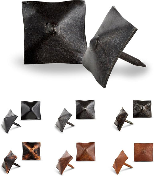 100 Pack 1" Square Head Iron Clavos Decorative Nails – Sealed Unfinished – by BorderlandRusticHardware