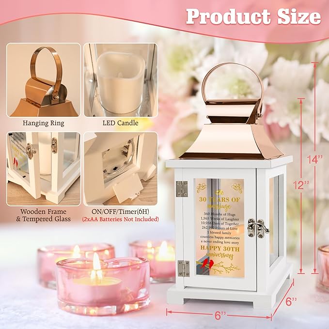 30th Wedding Anniversary Lantern 30th Anniversary Wedding Gifts - Image 6
