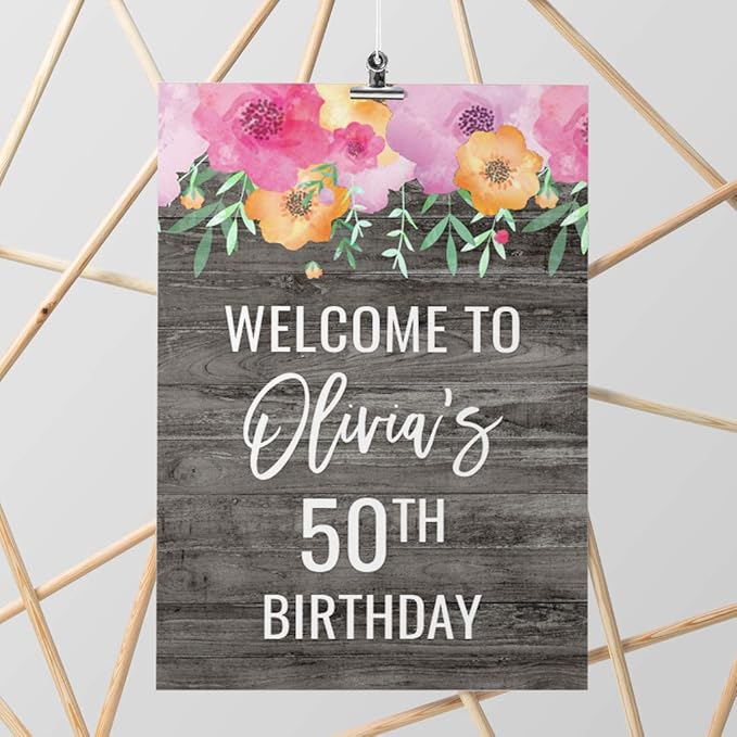 Andaz Press Personalized Extra Large Birthday Easel Board Party Sign, 12x18-inch - Image 2