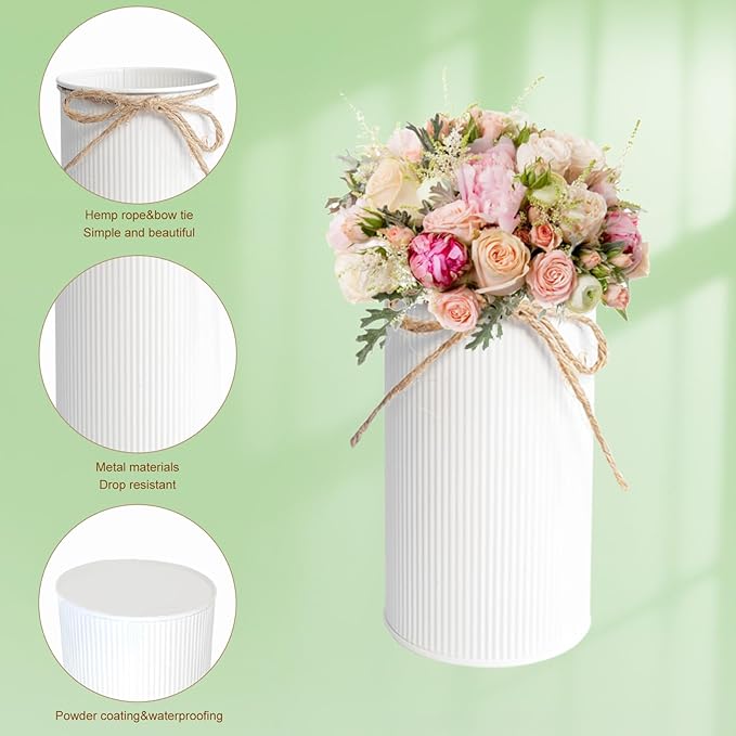6" High Farmhouse Vases for Centerpiece, Rustic Mason Jars - Image 6