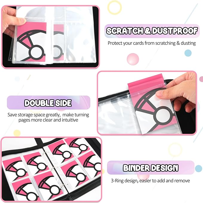 Trading Card Binder 4-Pockets, 400 Pockets Card Holder - Image 4