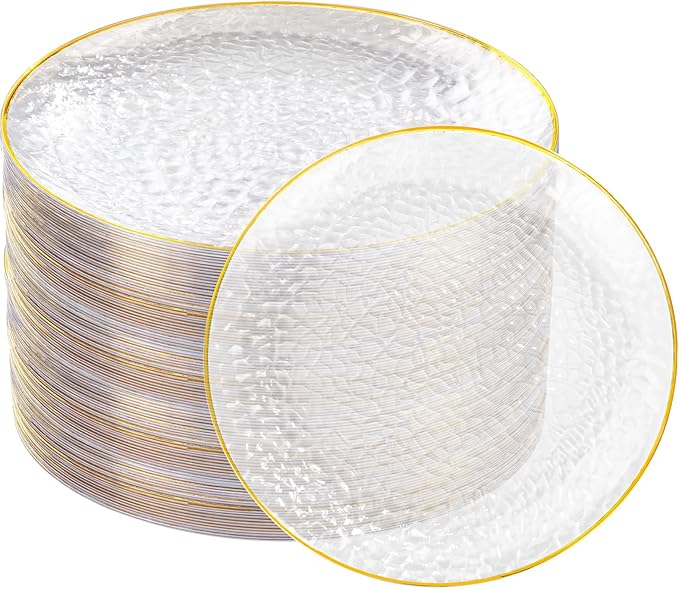 Rubtlamp 100 Pcs Gold Plastic Plates by Rubtlamp