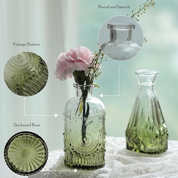 Bud Vases Set of 12, Glass Bud Vases in Bulk, Small Flower Vases - Image 5