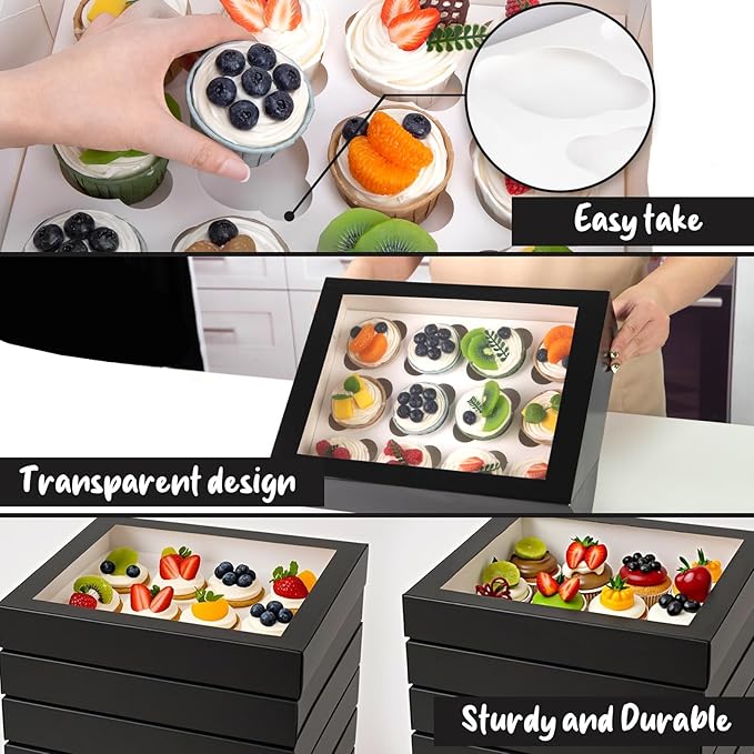 VGOODALL 12 Count Cupcake Boxes - Image 7