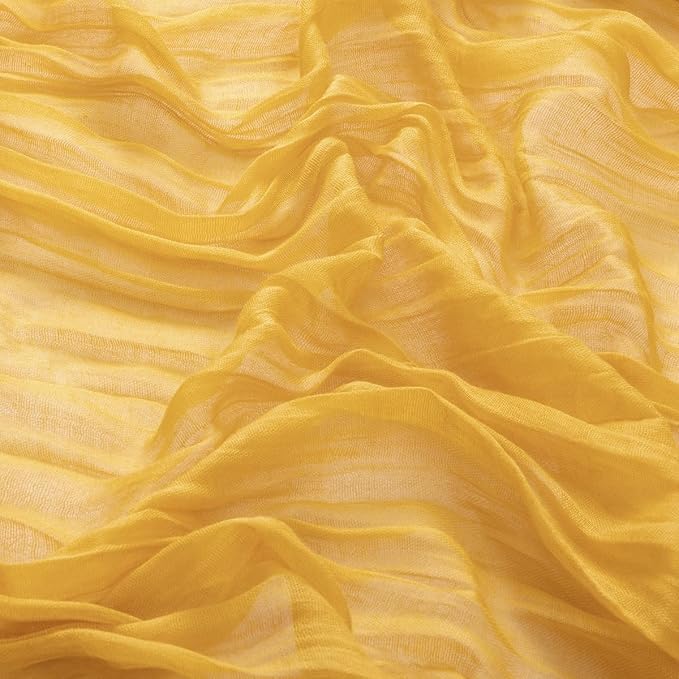MLMW 6 Pack Fall Thanksgiving Table Runner Gold Cheesecloth Table Runner - Image 2