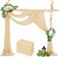 4 Panels Wedding Arch Draping Fabric, Sheer Chiffon Curtain Arbor Drapery by HNPSTBNO