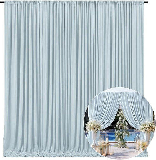 10 x 10 Feet Blueish Gray Backdrop Curtain by ZEBMOON