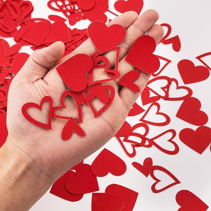 200 Pcs Red Heart Paper Confetti - Image 3