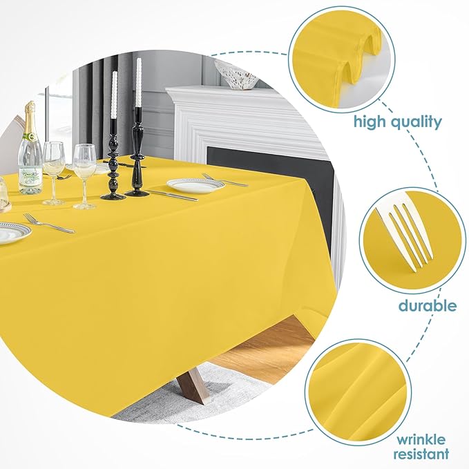 VidaFete Tablecloth 6 Pack 90 * 132inch Rectangle Table Cloth Polyester - Image 2