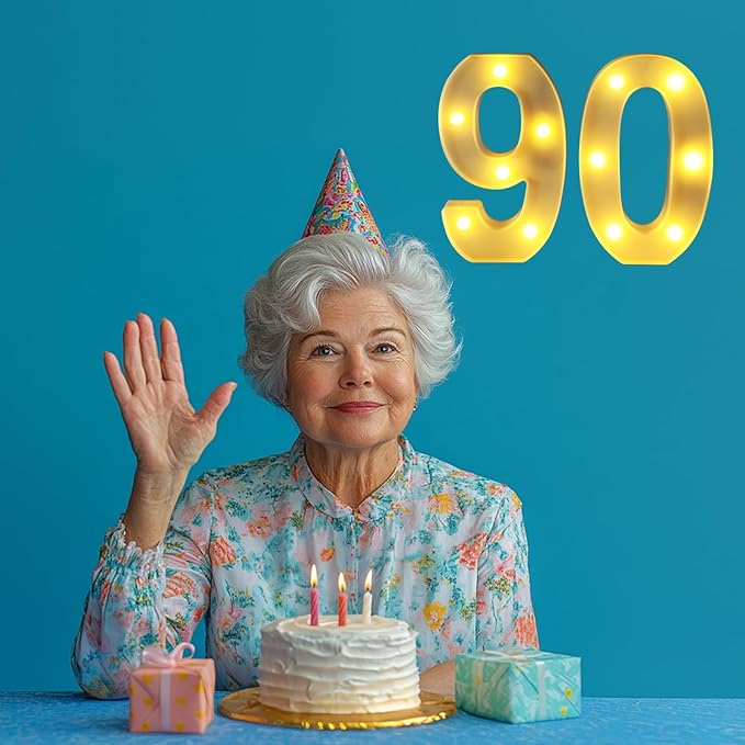 90th Birthday Decorations for Women Men, Happy 90 Birthday Decorations for - Image 5