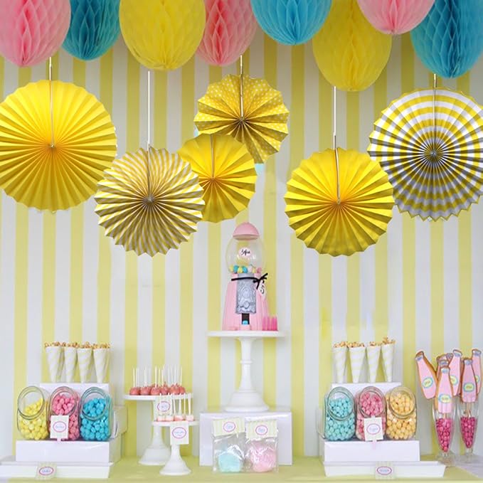 ADLKGG Party Hanging Paper Fans Set - Image 5