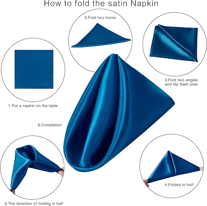 36 Pack Square Satin Dinner Napkins, 16x16 Inches Silky Soft Smooth Table Cloth - Image 7