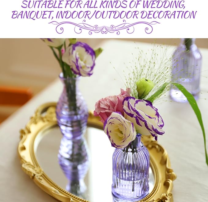 Glass Bud Vases Set of 12, Small Purple Vase Glass Vases - Image 6