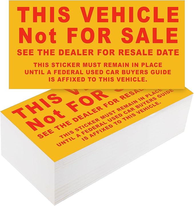 500 Pcs Car Dealership Supplies This Vehicle Not by Sayglossy