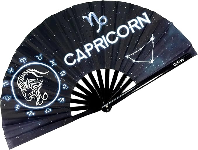 DeFlare | Cosmic Zodiac Rave Fan | Zodiac Sign Hand Fan | Astrology Rave Fan | by DeFlare-RaveFestivalFans