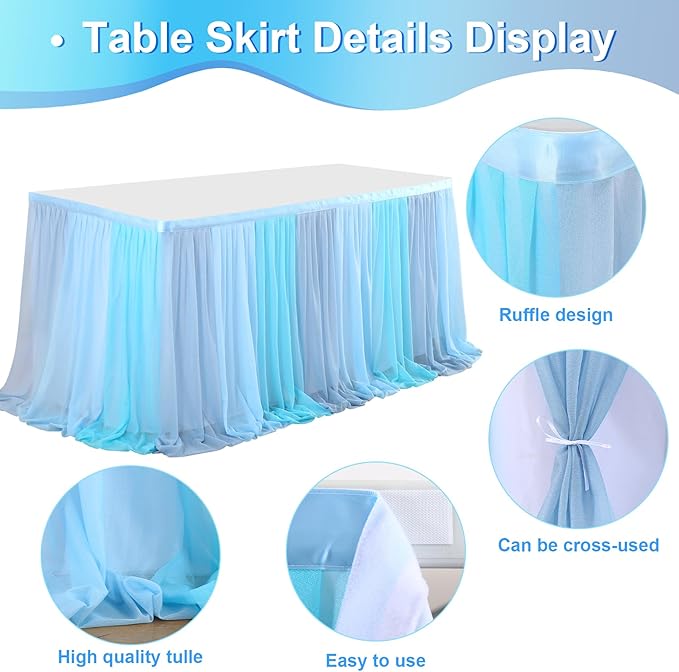 Frozen Theme Party Tulle Table Skirt - Image 6