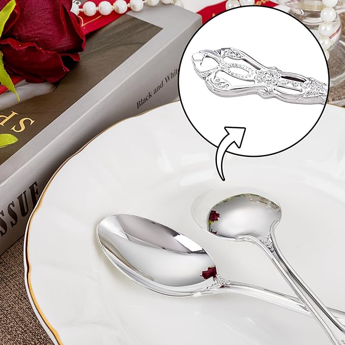 30PCS Silver Plastic Spoons - Image 3