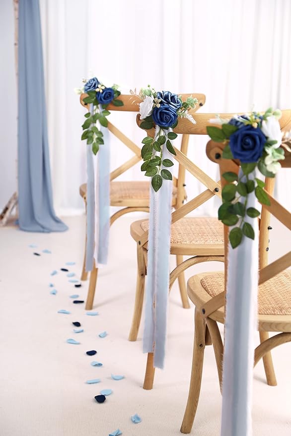 Wedding Aisle Decorations for Wedding Ceremony Set of 10 Pew Flowers for Church - Image 3