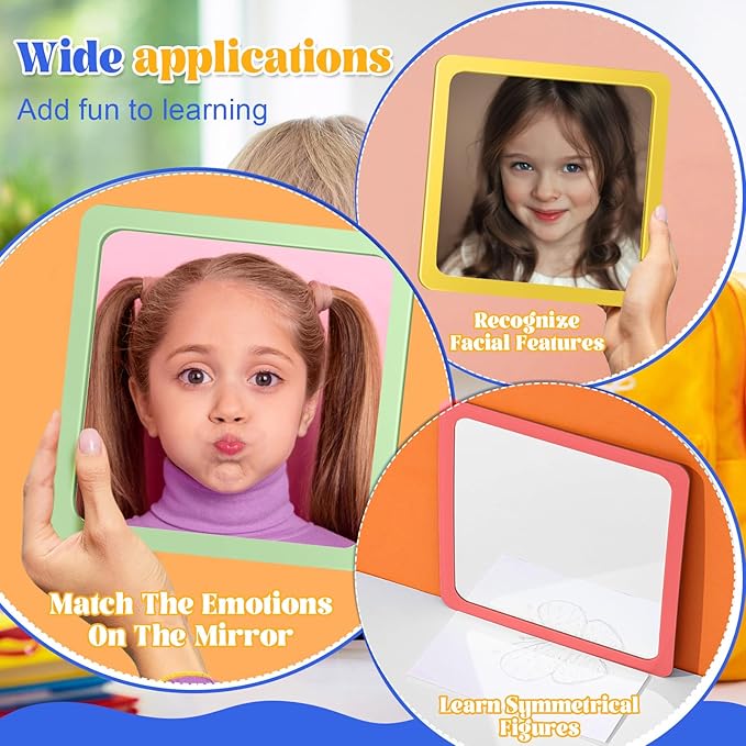 Dandat 10 Pcs Small Mirrors for Kids 6 x 6 Inch Square Shatter Proof Reflector - Image 4