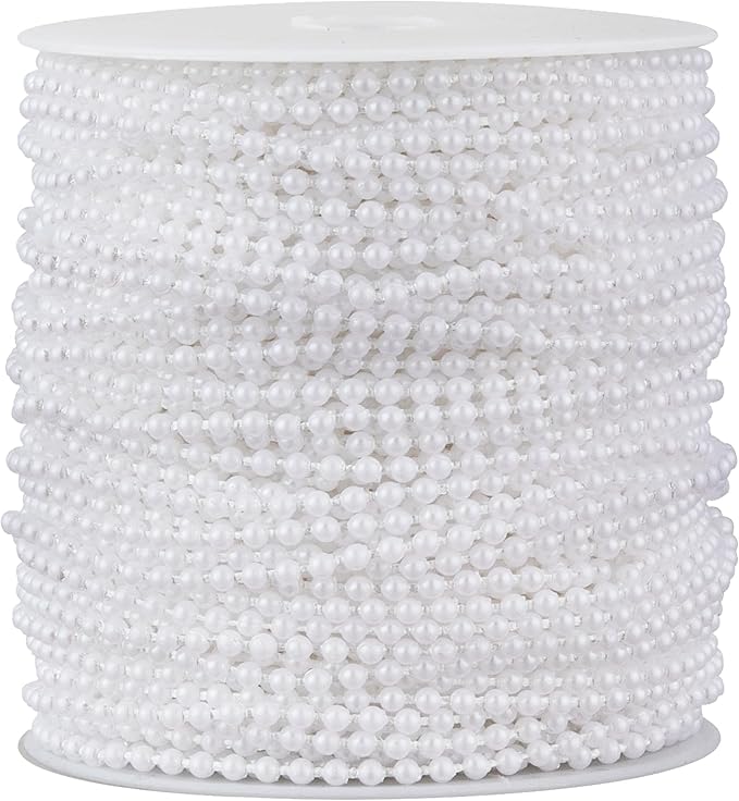 ZPEXRV164 Feet Faux Pearl Beads Garland 3mm Craft String Pearls by Unknown