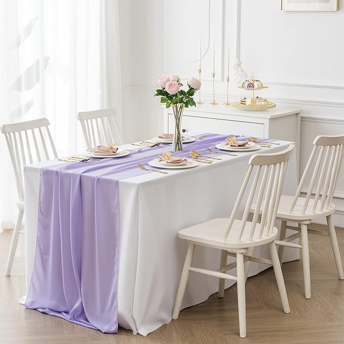 12Pack 9ft Chiffon Table Runner 14x108 Inch Sheer Romantic Table Runner - Image 7