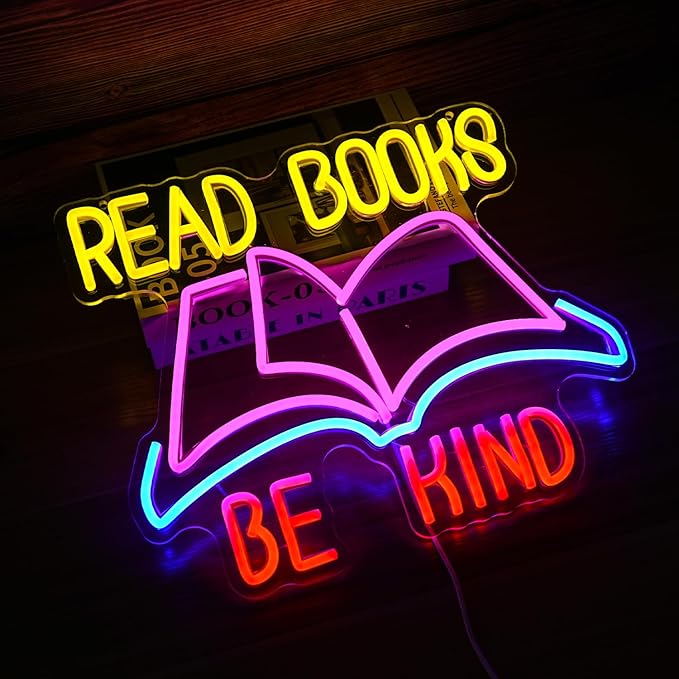 Read Books Be Kind Neon Sign Dimmable USB Powered Read Books Neon Light - Image 5