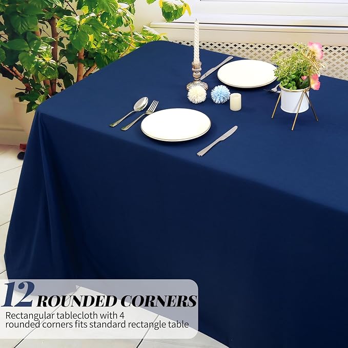 12 Packs 90 x 132 Inch Tablecloth, Stain and Wrinkle Resistant Washable Fabric - Image 4