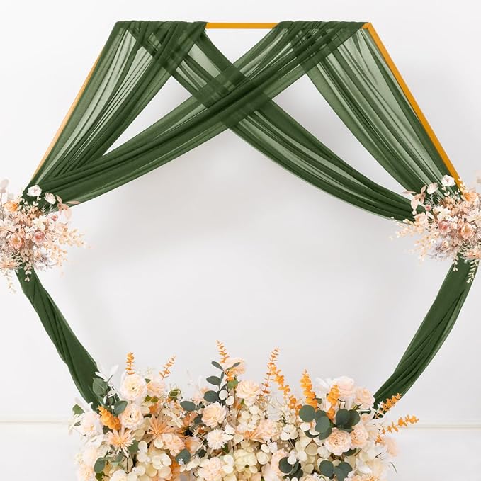 MLMC Olive Green Wedding Arch Draping Fabric 1 Panel 29" x 20 FT Extra Long - Image 6