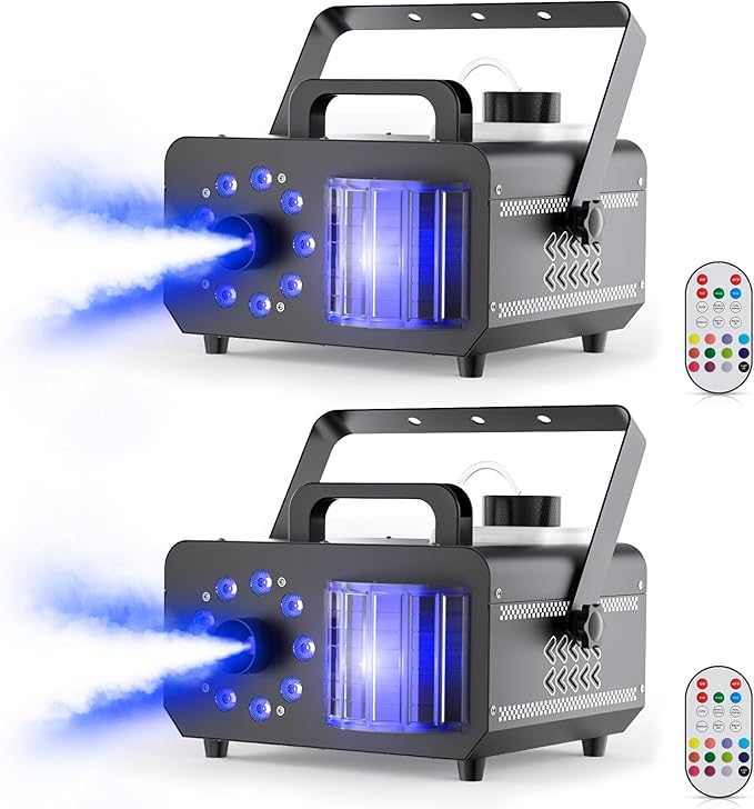 Fog Machine with RGBW LED Lights, 1200W Professional Smoke Machine, 1L Tank by Oloaxolx
