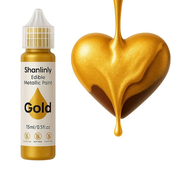 Edible Gold Metallic Paint for Baking – Food Grade Edible Gold Dust Drink by Unknown