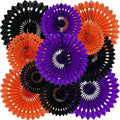BEISHIDA Black Orange Purple Hanging Honeycomb Round Paper Fans Decoration Set by Beishida