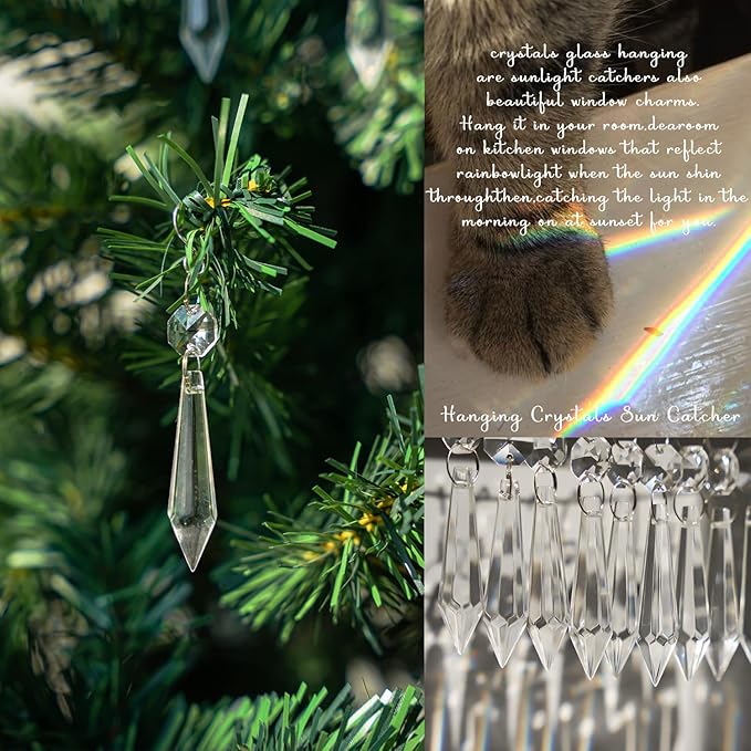 20PCS Clear Chandelier Icicle Crystal Prisms, 55mm Chandelier Crystals - Image 5