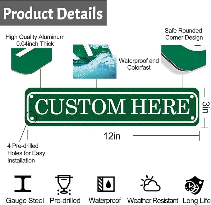 Custom Sign, Personalized Metal Signs, Customized Metal Signs Outdoor - Image 3