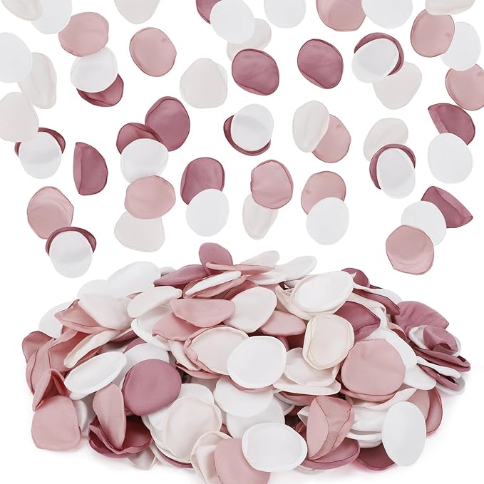 Suream 600 Pieces Silk Flowers Petals, Blush Pink Faux Flowers Petals by Suream