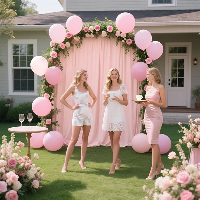 Sugargirl 10x10FT Blush Pink Backdrop Curtains Polyester Photo Backdrop Drapes - Image 4