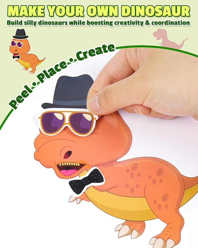 Aowplc 30 Sheets Make A Dinosaur Stickers - Image 3