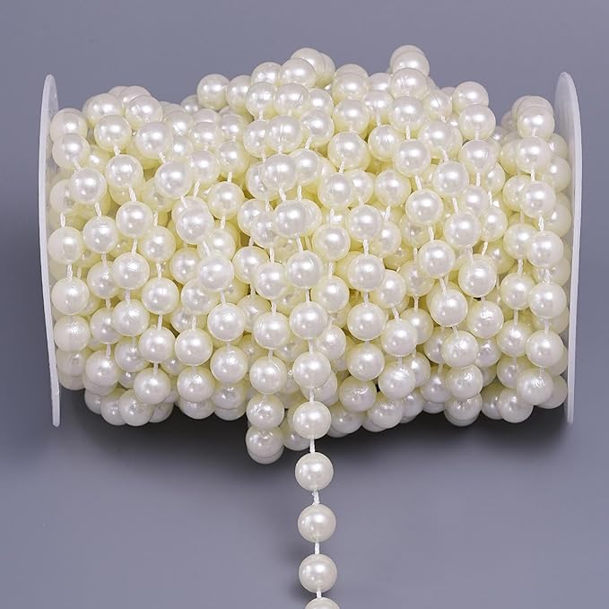 11 Yards/33Feet Pearl Garland Craft String Pearls, Faux Pearl - Image 9
