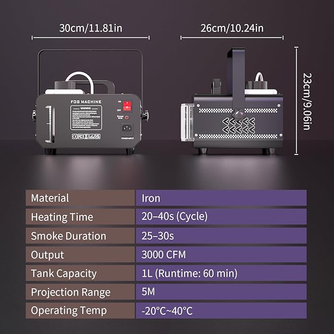 Fog Machine with 9 RGBW LED Lights, 1200W Professional Smoke Machine, 1L Tank - Image 8