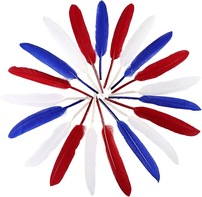 FeelfunFeather 120pcs Colorful Feathers Natural Bulk, 4-6 inch 10-15cm Red Blue - Image 3