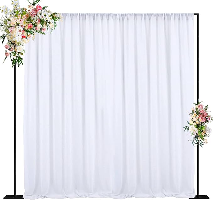 Wokceer 10 FT Backdrop Stand Heavy Duty Pipe and Drape Kit, Adjustable Black by Wokceer