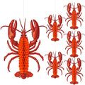 Jetec 6 Pcs Tissue Crab Lobster Honeycomb Centerpiece Hanging Crab Lobster by Jetec