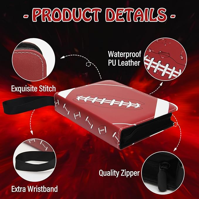Football Card Binder, Trading Card Binder 4 Pocket, 400 Pockets Card Holder - Image 3