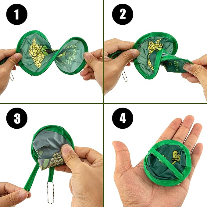 4 Styles St. Patrick's Day Round Foldable Hand Fan Foldable Fan Handheld - Image 3