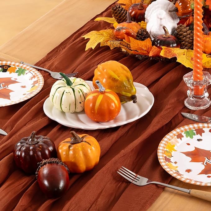 Terracotta Cheesecloth Table Runner 10 Pack Fall Burnt Orange Cheese Cloth - Image 3
