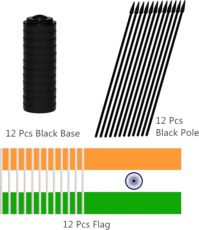 12 Pack India Desk Flags Set, Indian Small Mini Table Office Flags - Image 3