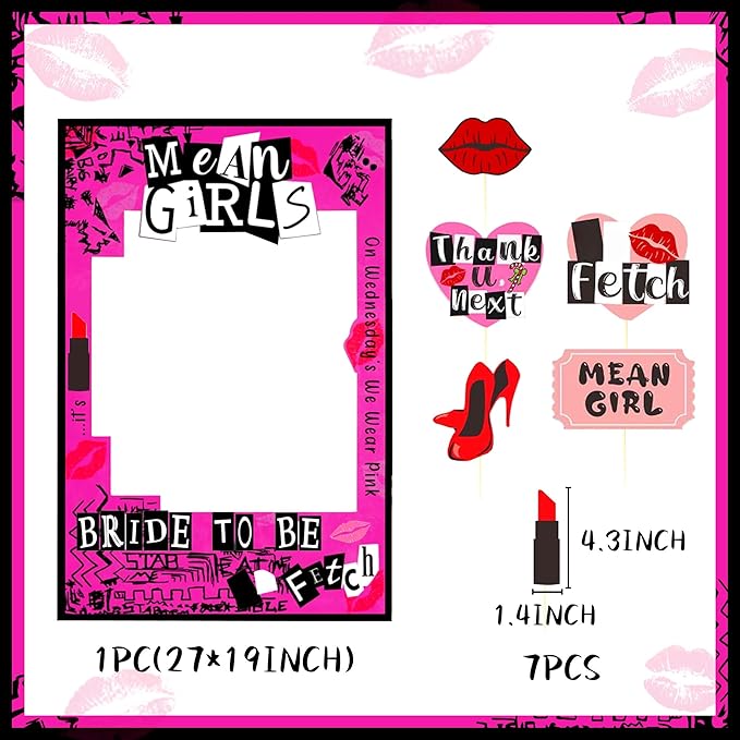 LaVenty Mean Girls Bachelorette Party Photo Booth Props Frame Bachelorette - Image 2