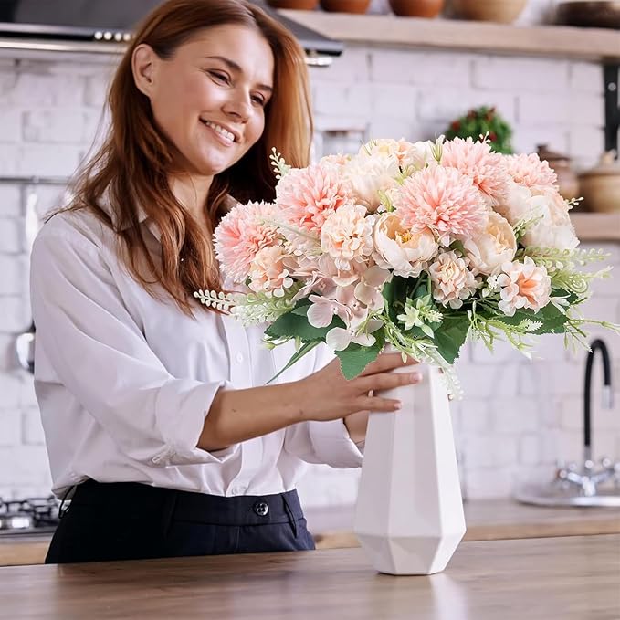 12 Packs Peonies Artificial Flowers, Silk Artificial Peonies Flowers Fake Peony - Image 4