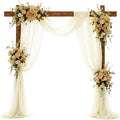 Wedding Arch Draping Fabric 29" x 18 FT Light Yellow Sheer Chiffon Outdoor by Jevix